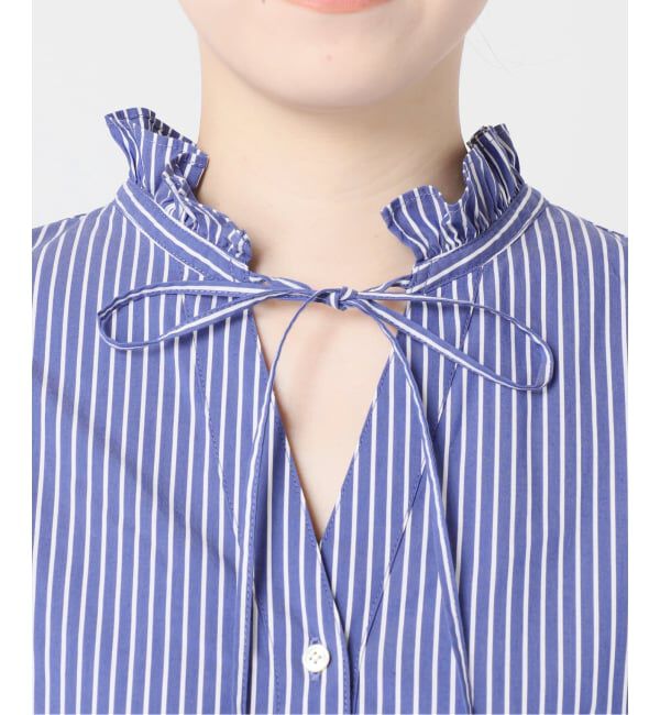 JOURNAL STANDARD relume「《追加2》ハイカウントストライプスタンドカラー2way」|シャツ・ブラウス|