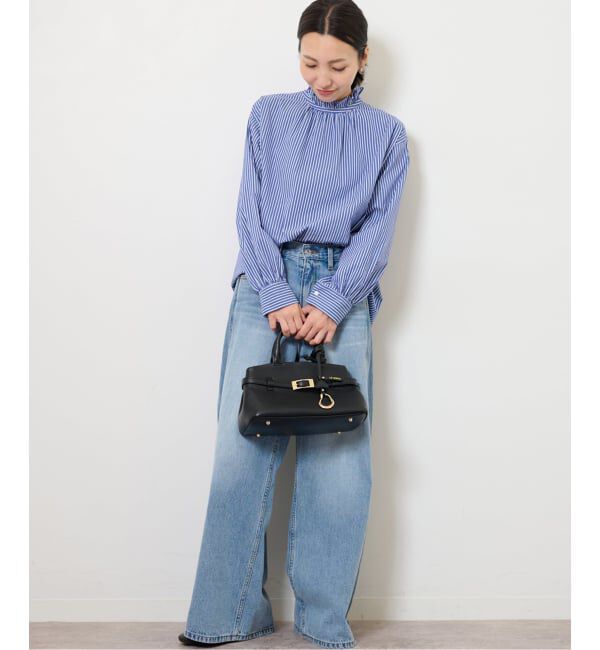 JOURNAL STANDARD relume「《追加2》ハイカウントストライプスタンドカラー2way」|シャツ・ブラウス|