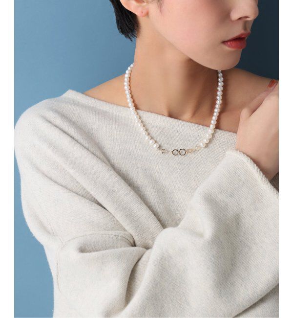 Lilas by Spick&Span「ポテトパール*テクスチャーパーツネックレス K10」|ネックレス|