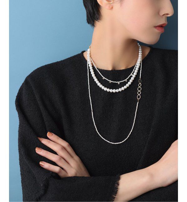 Lilas by Spick&Span「ポテトパール*テクスチャーパーツネックレス K10」|ネックレス|