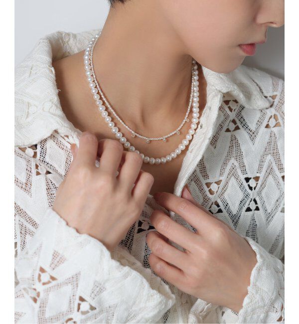 Lilas by Spick&Span「ポテトパール*テクスチャーパーツネックレス K10」|ネックレス|