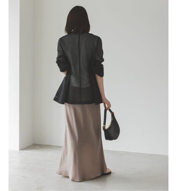 NOBLE「《追加》キュプラサテンナローAラインスカート」|スカート|