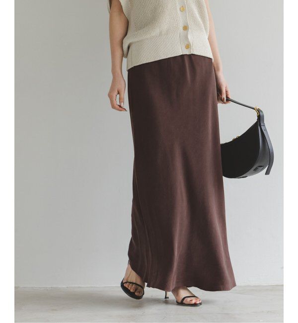 NOBLE「《追加》キュプラサテンナローAラインスカート」|スカート|