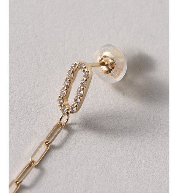 Lilas by Spick&Span「オーバルダイヤクリップチェーンピアス K10（両耳）」|ピアス|