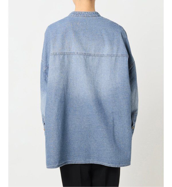 Spick and Span「《WEB限定 / 追加》バンドカラーボックスダンガリーシャツ」|シャツ・ブラウス|