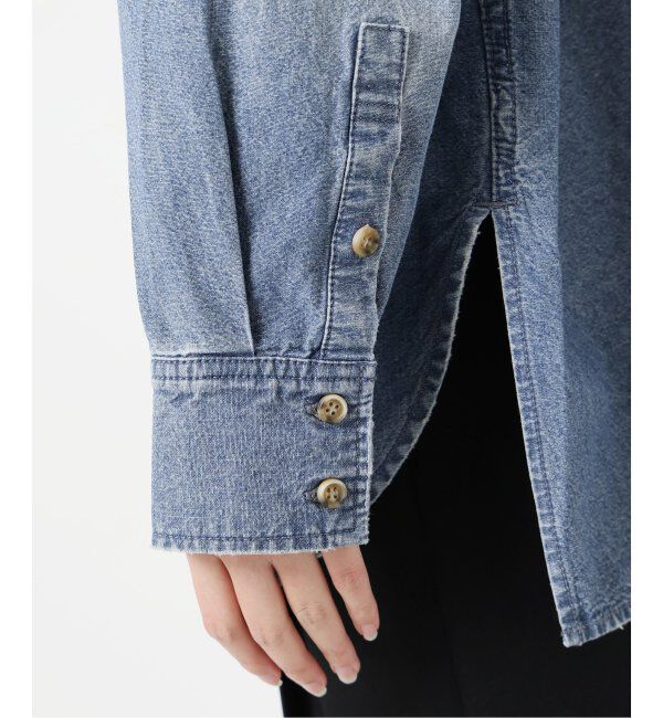 Spick and Span「《WEB限定 / 追加》バンドカラーボックスダンガリーシャツ」|シャツ・ブラウス|