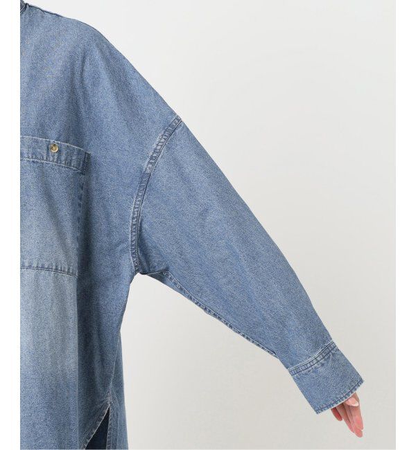 Spick and Span「《WEB限定 / 追加》バンドカラーボックスダンガリーシャツ」|シャツ・ブラウス|