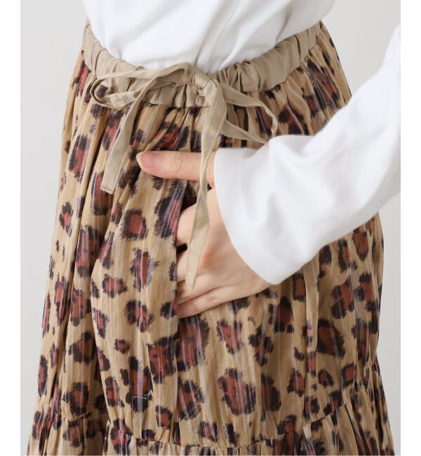 FRAMeWORK「enrica/エンリカ コットンシルク レオパード ティアードスカート」|スカート|