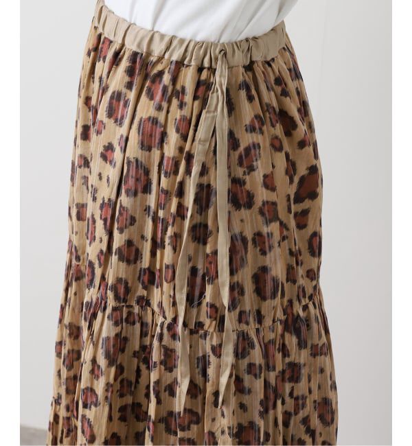 FRAMeWORK「enrica/エンリカ コットンシルク レオパード ティアードスカート」|スカート|