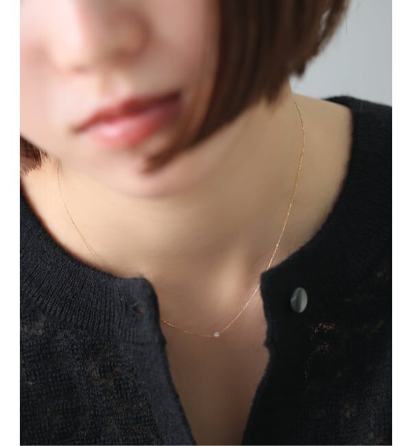 Lilas by Spick&Span「ホールダイヤ1pサイドチェーンネックレス K18」|ネックレス|
