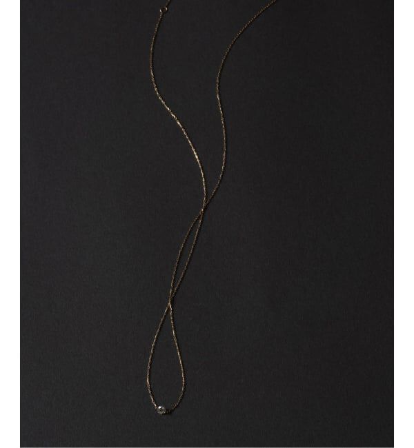 Lilas by Spick&Span「ホールダイヤ1pサイドチェーンネックレス K18」|ネックレス|