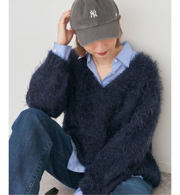 Spick and Span「TRICOTS JEAN MARC/トリコットジーンマルク 別注 V ネックプルオーバー」|ニット・セーター|ネイビー