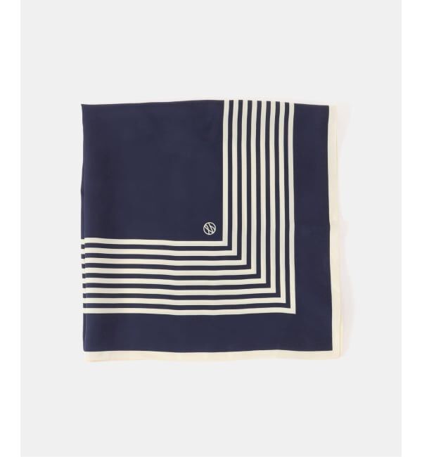 NOBLE「LE SCARF/レスカーフ STRIPED SCARF 65cm」|バンダナ・スカーフ|ネイビー