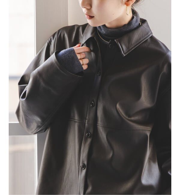 NOBLE「フェイクレザーオーバーシャツ」|シャツ・ブラウス|