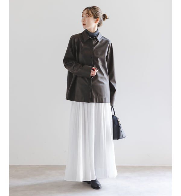 NOBLE「フェイクレザーオーバーシャツ」|シャツ・ブラウス|