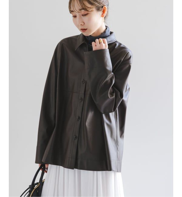 NOBLE「フェイクレザーオーバーシャツ」|シャツ・ブラウス|