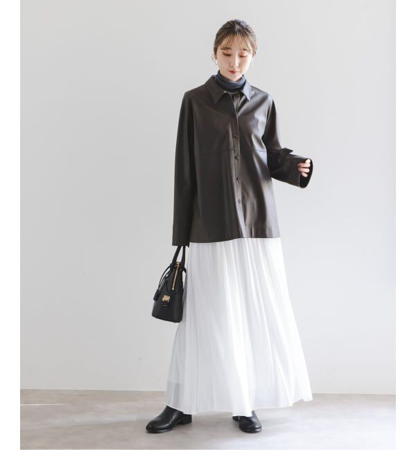 NOBLE「フェイクレザーオーバーシャツ」|シャツ・ブラウス|