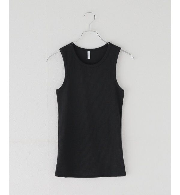  「【Munich/ミューニック】stretched polyester rib」|タンクトップ|ブラック