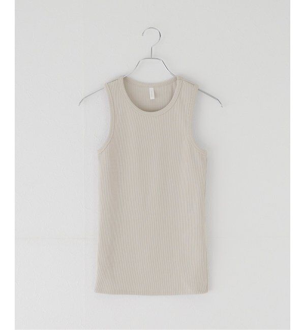  「【Munich/ミューニック】stretched polyester rib」|タンクトップ|ベージュ