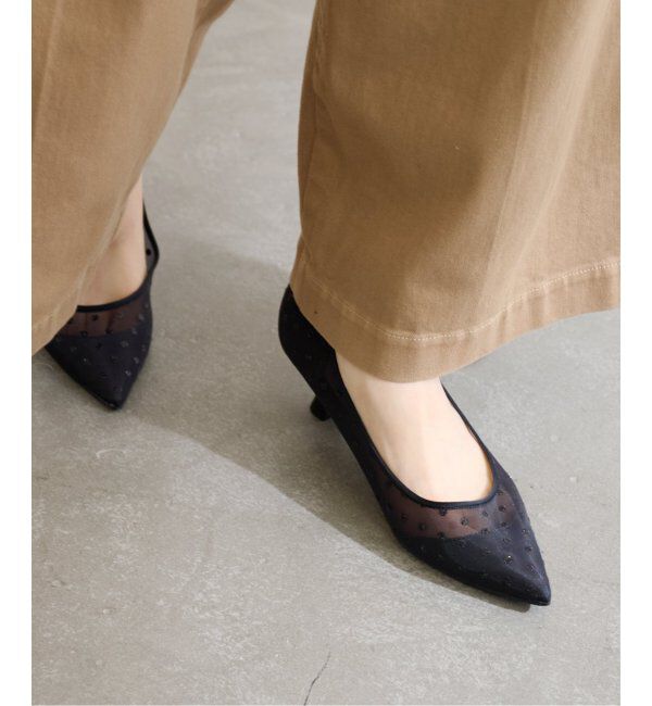  「《追加》5cmポインテッドチュールドットパンプス」|パンプス|