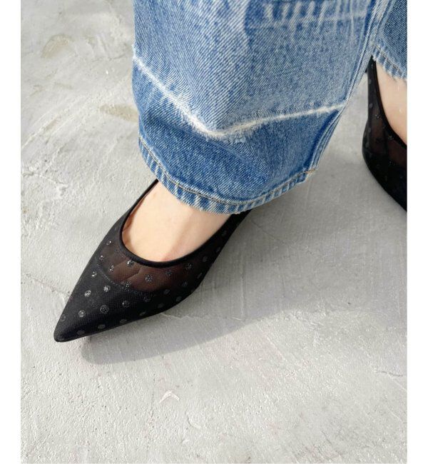  「《追加》5cmポインテッドチュールドットパンプス」|パンプス|