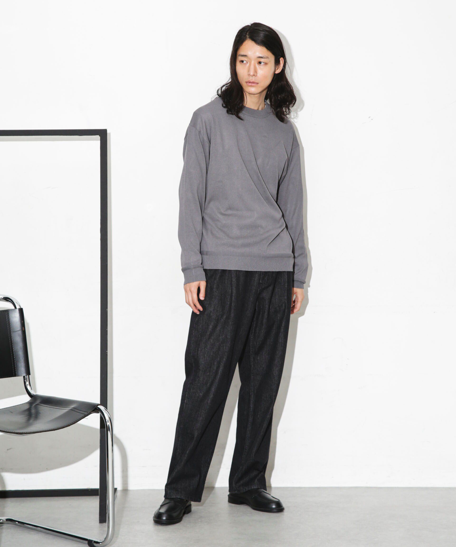 nano･universe「｢WAGAMI｣クルーネックニットTシャツ 長袖」|ニット・セーター|