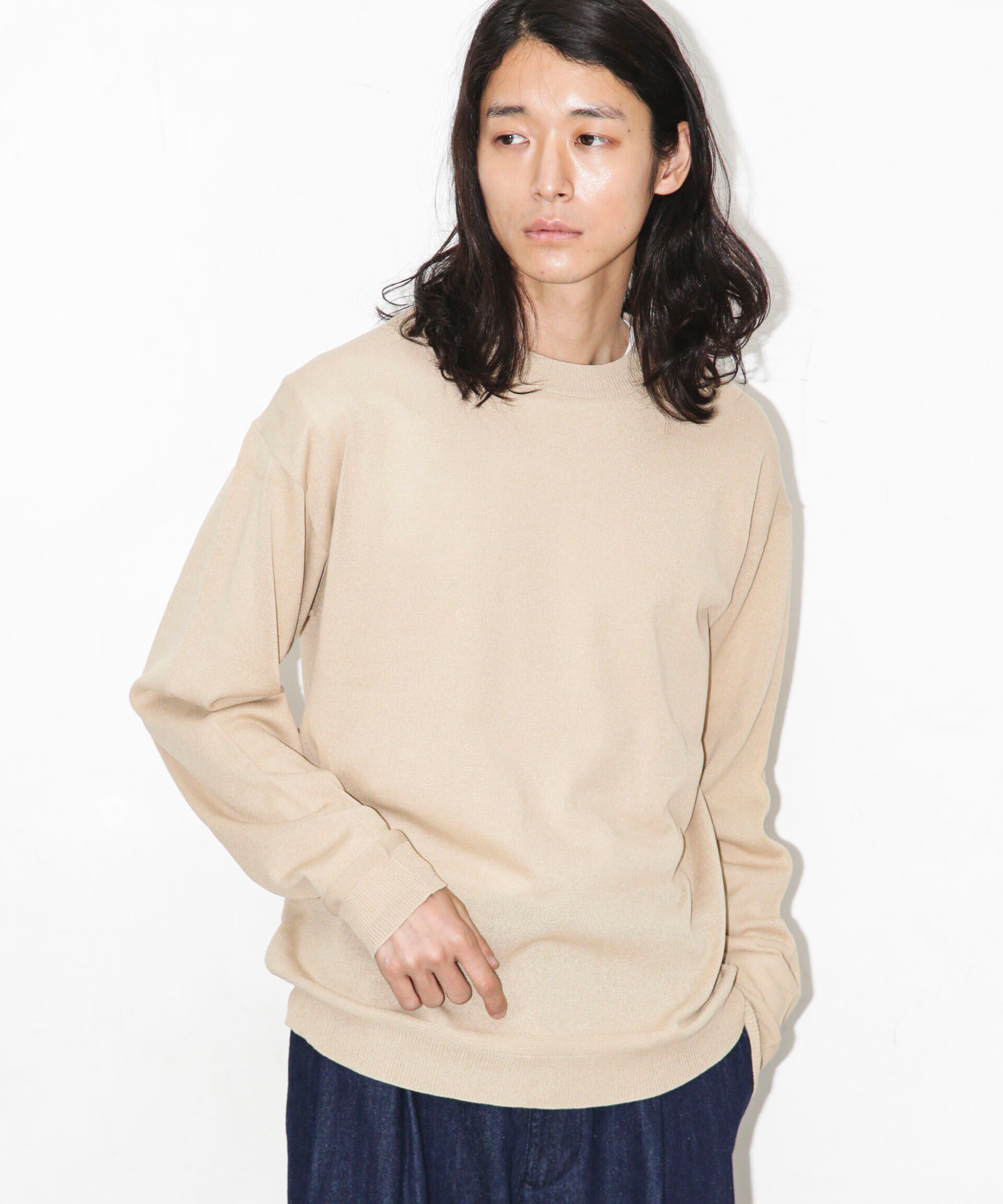 nano･universe「｢WAGAMI｣クルーネックニットTシャツ 長袖」|ニット・セーター|