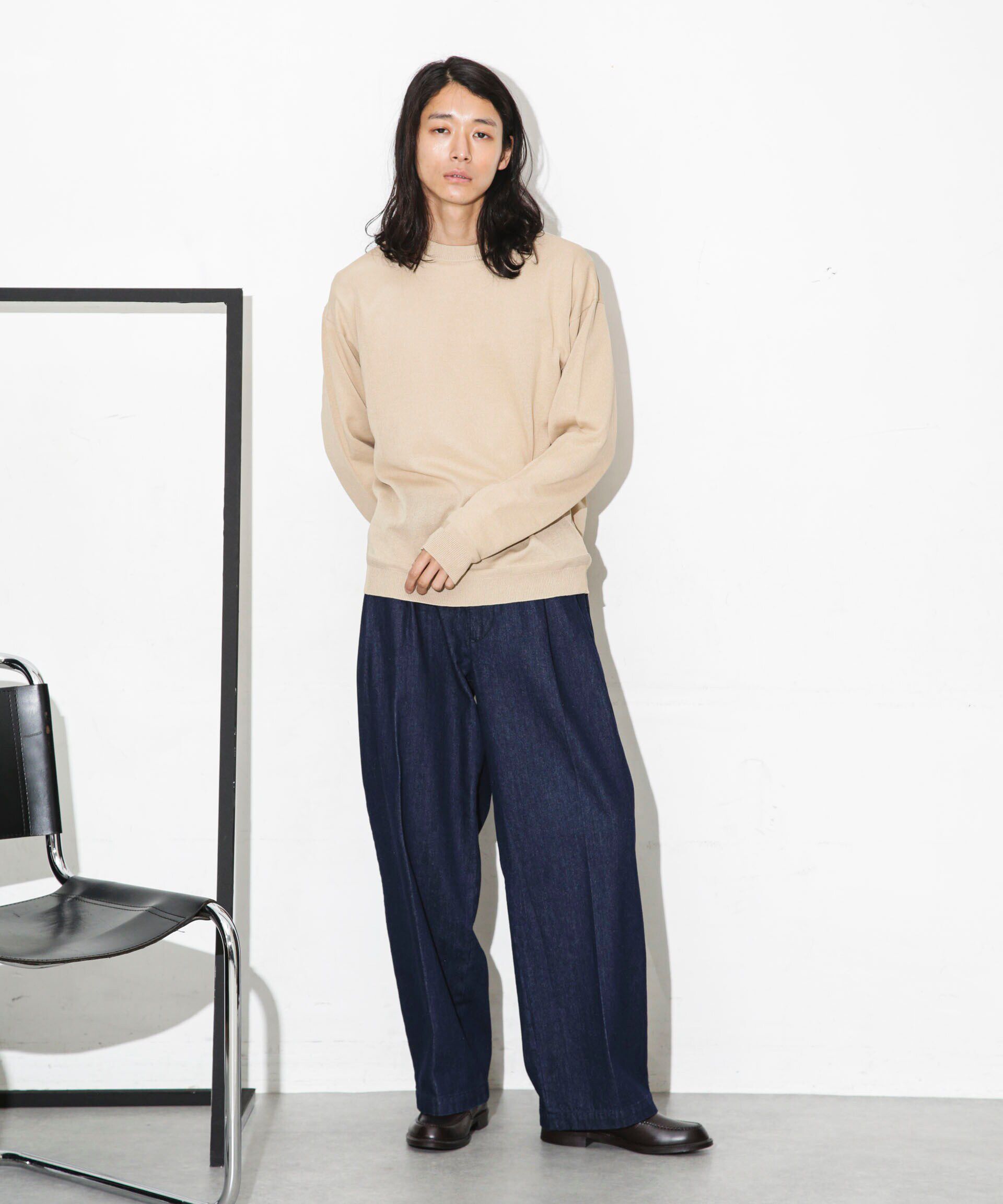 nano･universe「｢WAGAMI｣クルーネックニットTシャツ 長袖」|ニット・セーター|