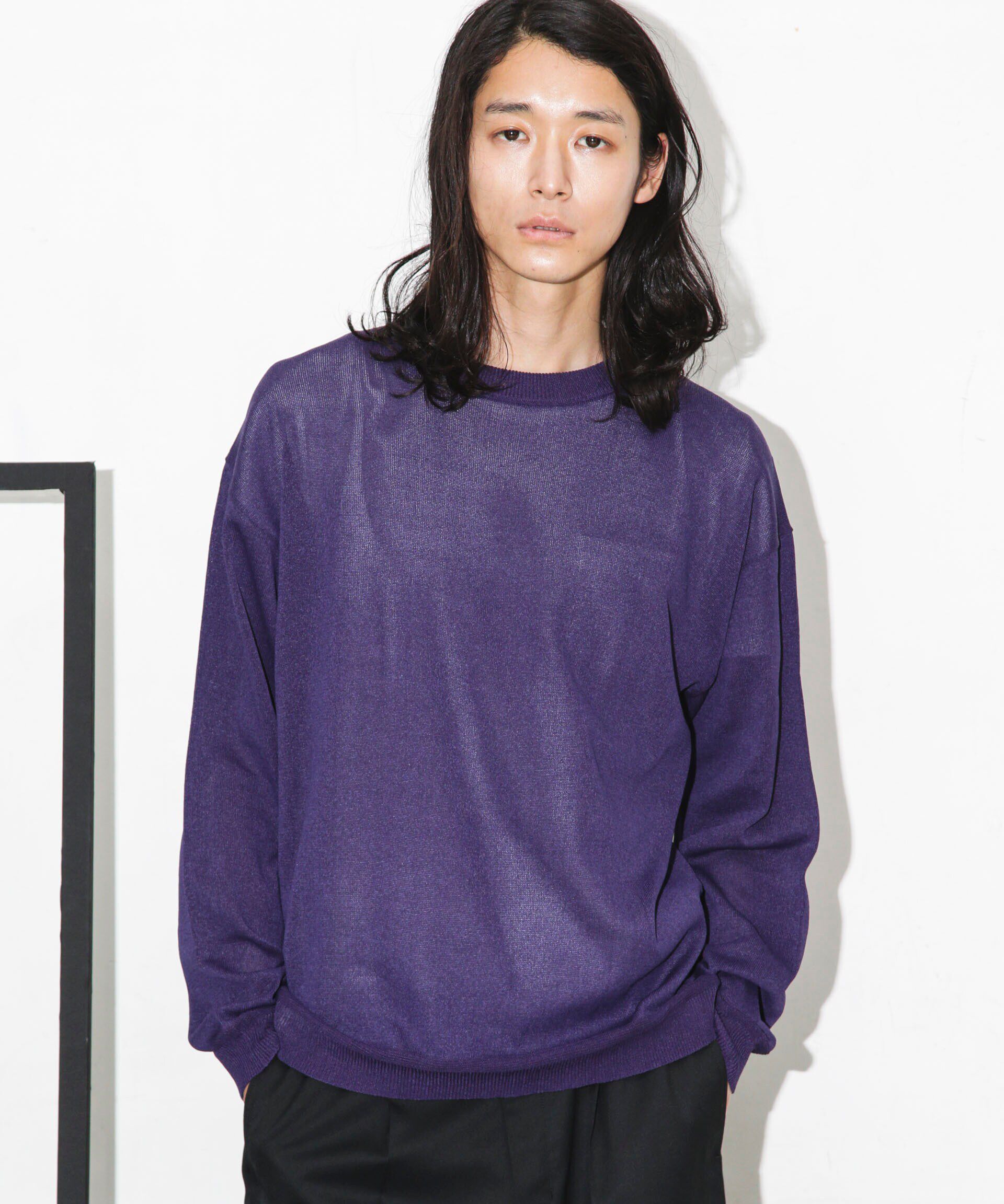 nano･universe「｢WAGAMI｣クルーネックニットTシャツ 長袖」|ニット・セーター|