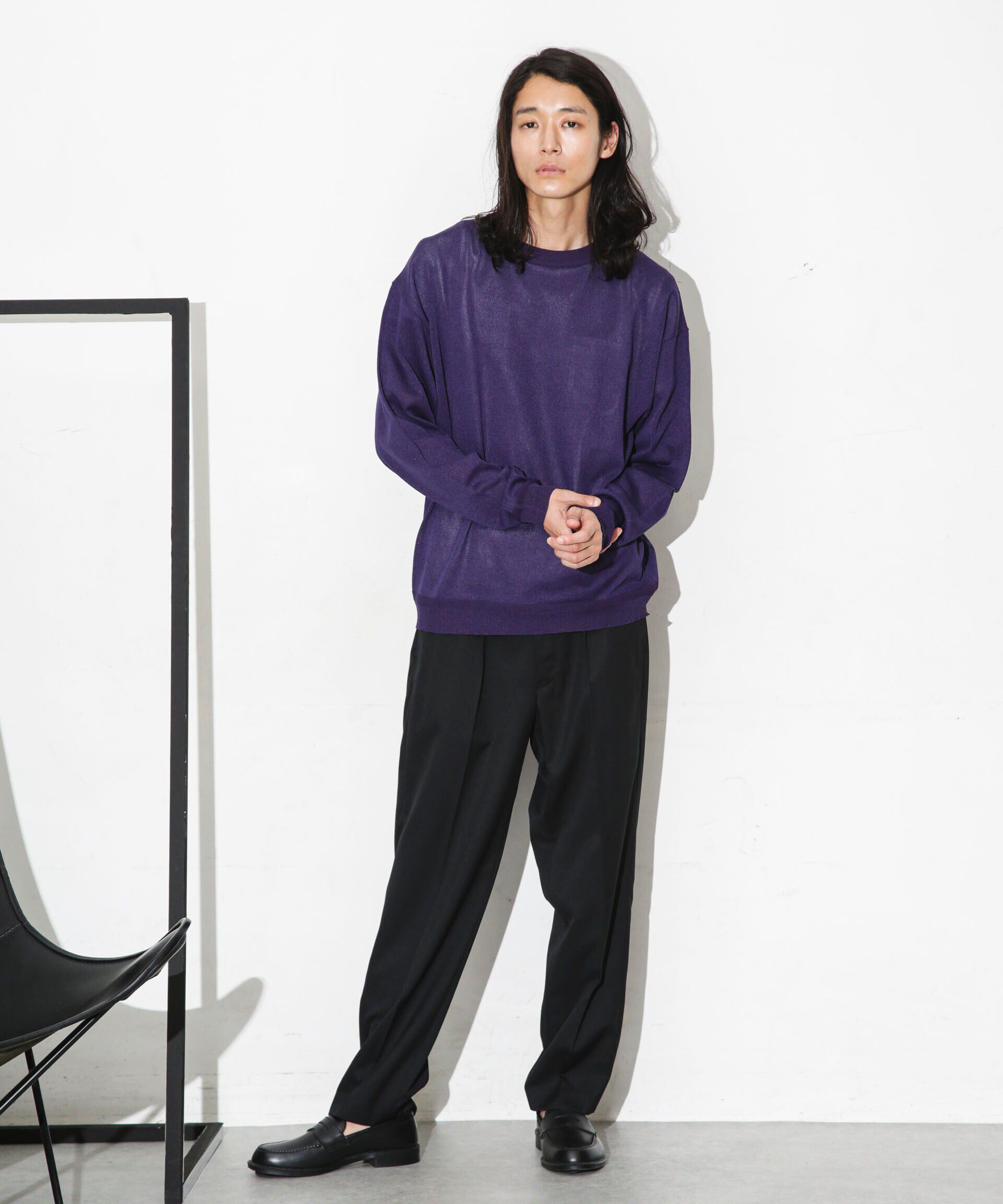 nano･universe「｢WAGAMI｣クルーネックニットTシャツ 長袖」|ニット・セーター|