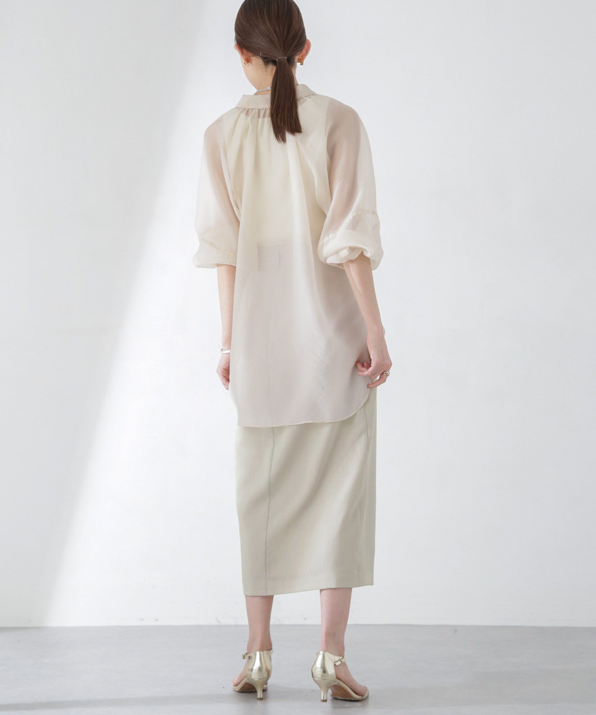 nano･universe「<洗濯機使用可><ﾉﾝｱｲﾛﾝ>ﾒﾗﾝｼﾞﾄﾞﾗｲ ｿﾌﾄｺｸｰﾝｽｶｰ  」|スカート|