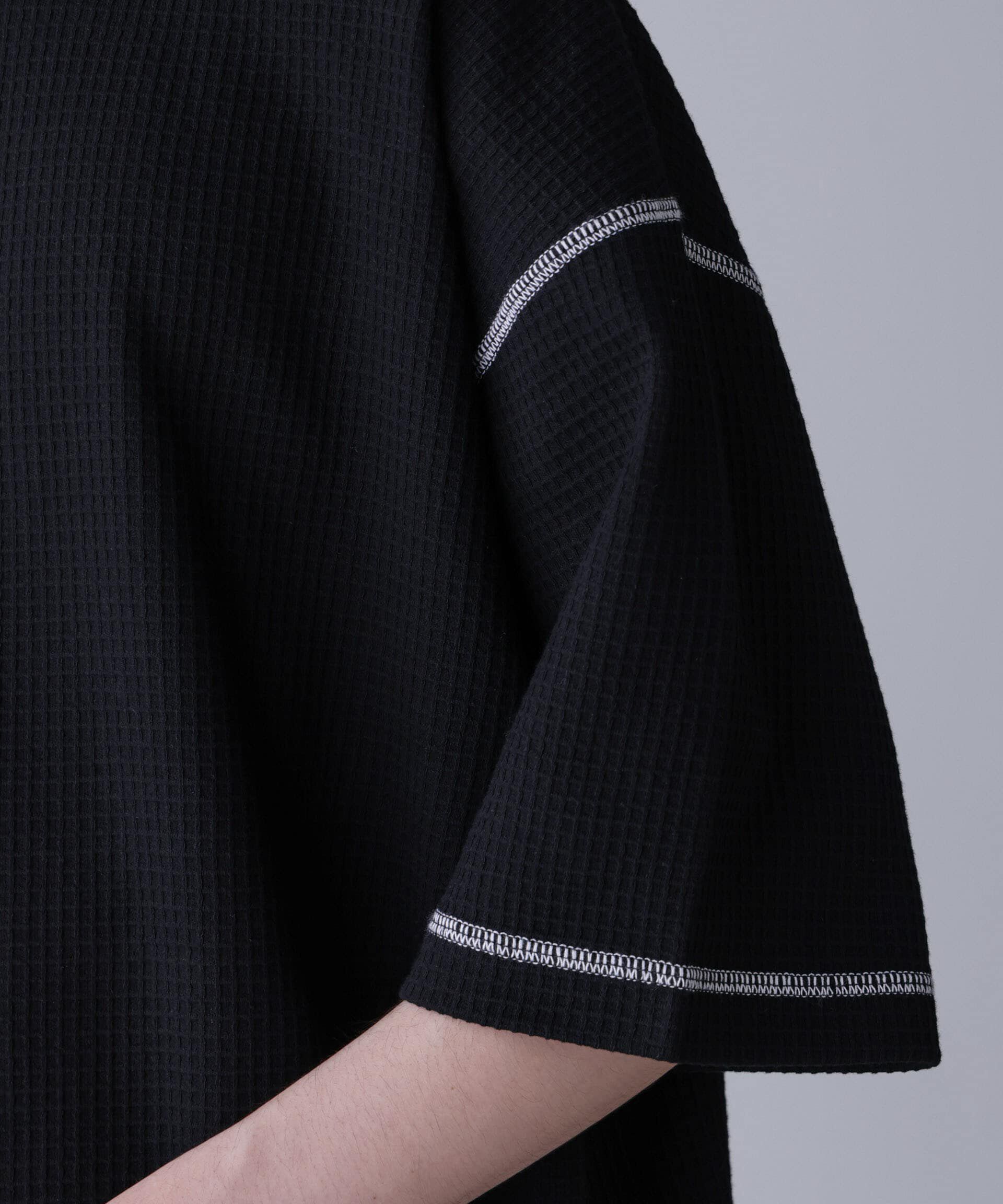 nano･universe「配色ステッチビックワッフルTシャツ 半袖」|Tシャツ・カットソー|