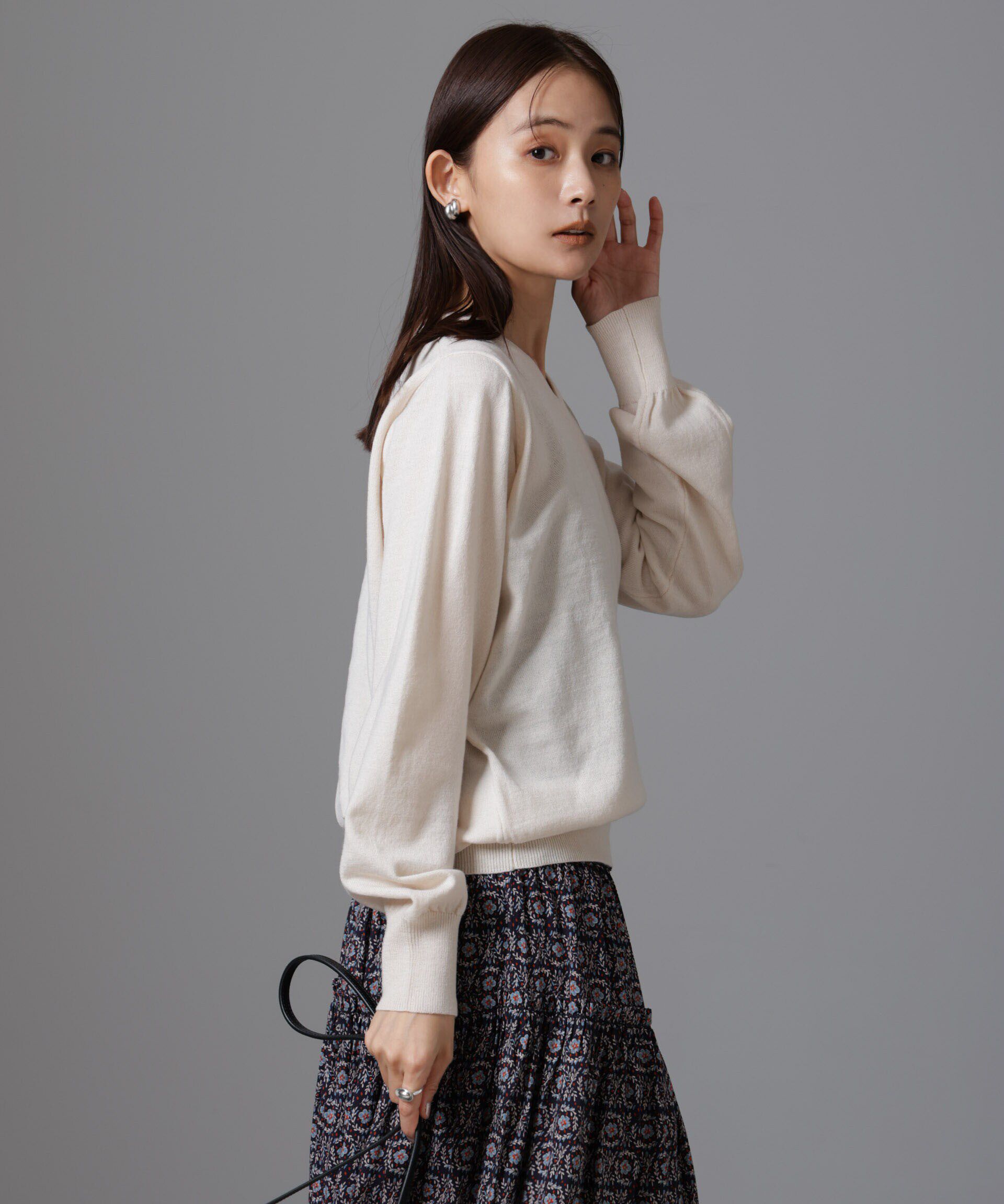 nano･universe「静電気防止 Vネックプルオーバーニット」|ニット・セーター|