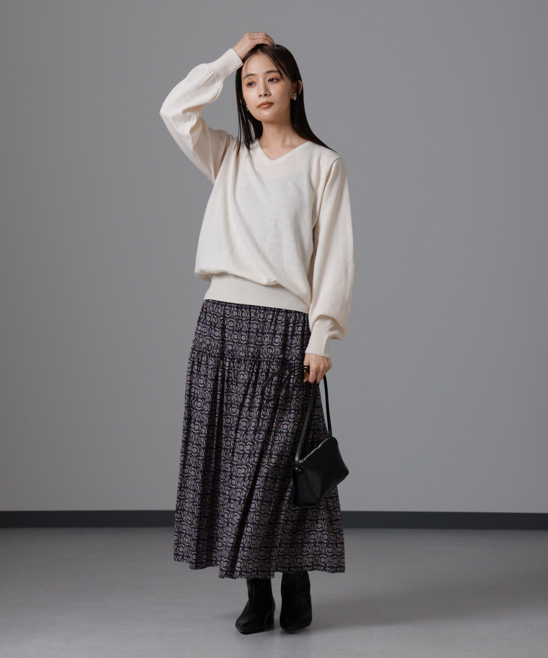 nano･universe「静電気防止 Vネックプルオーバーニット」|ニット・セーター|