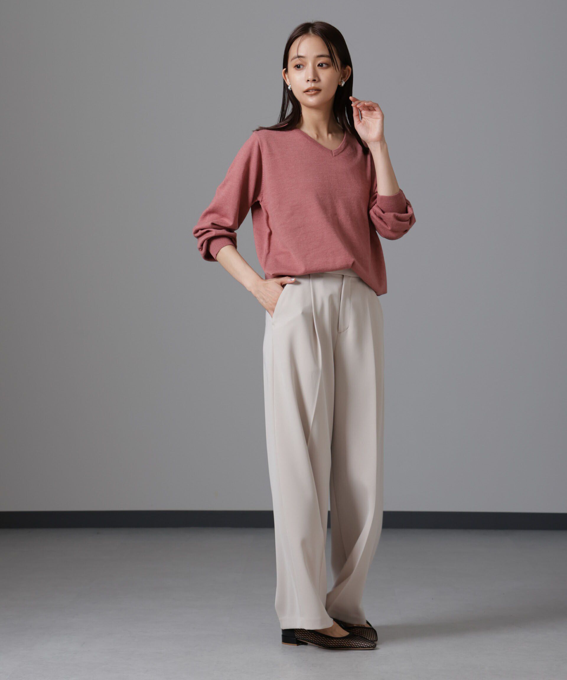 nano･universe「静電気防止 Vネックプルオーバーニット」|ニット・セーター|