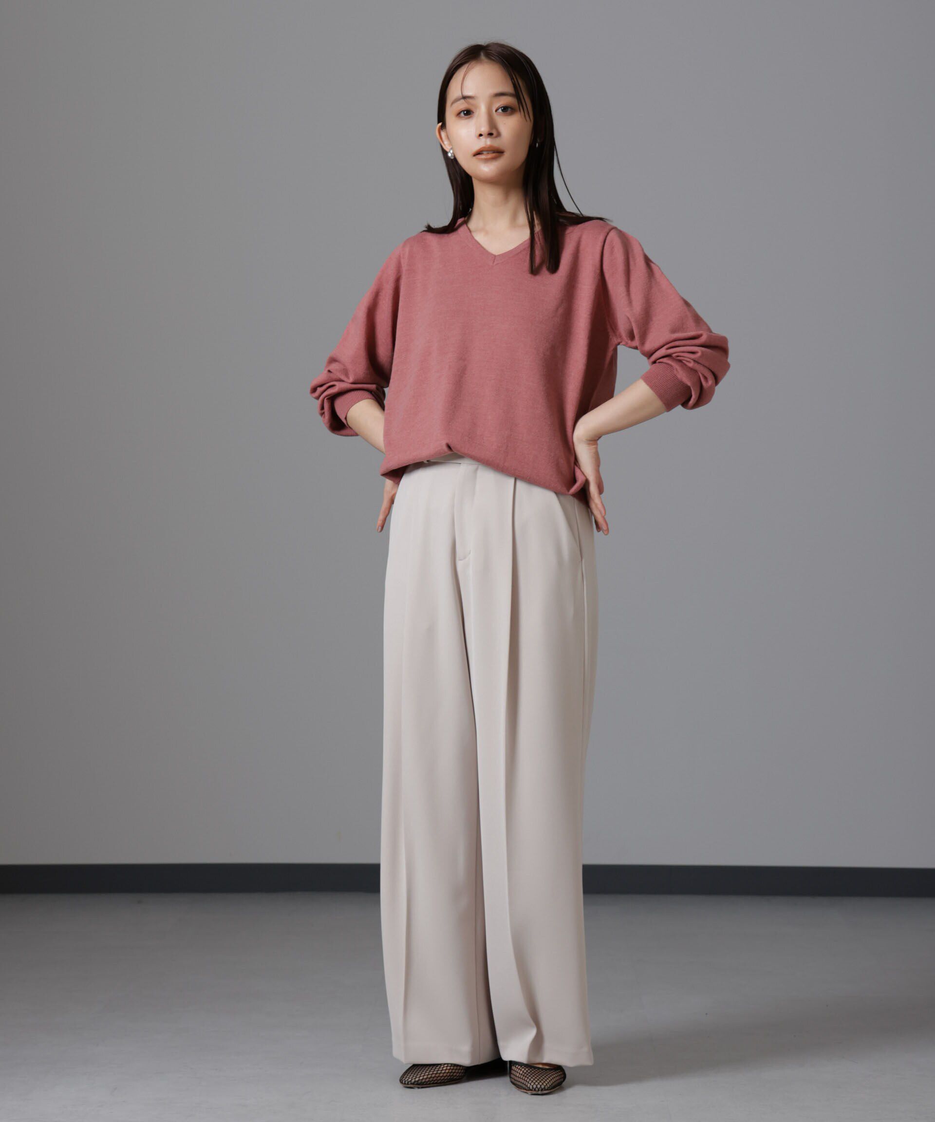 nano･universe「静電気防止 Vネックプルオーバーニット」|ニット・セーター|