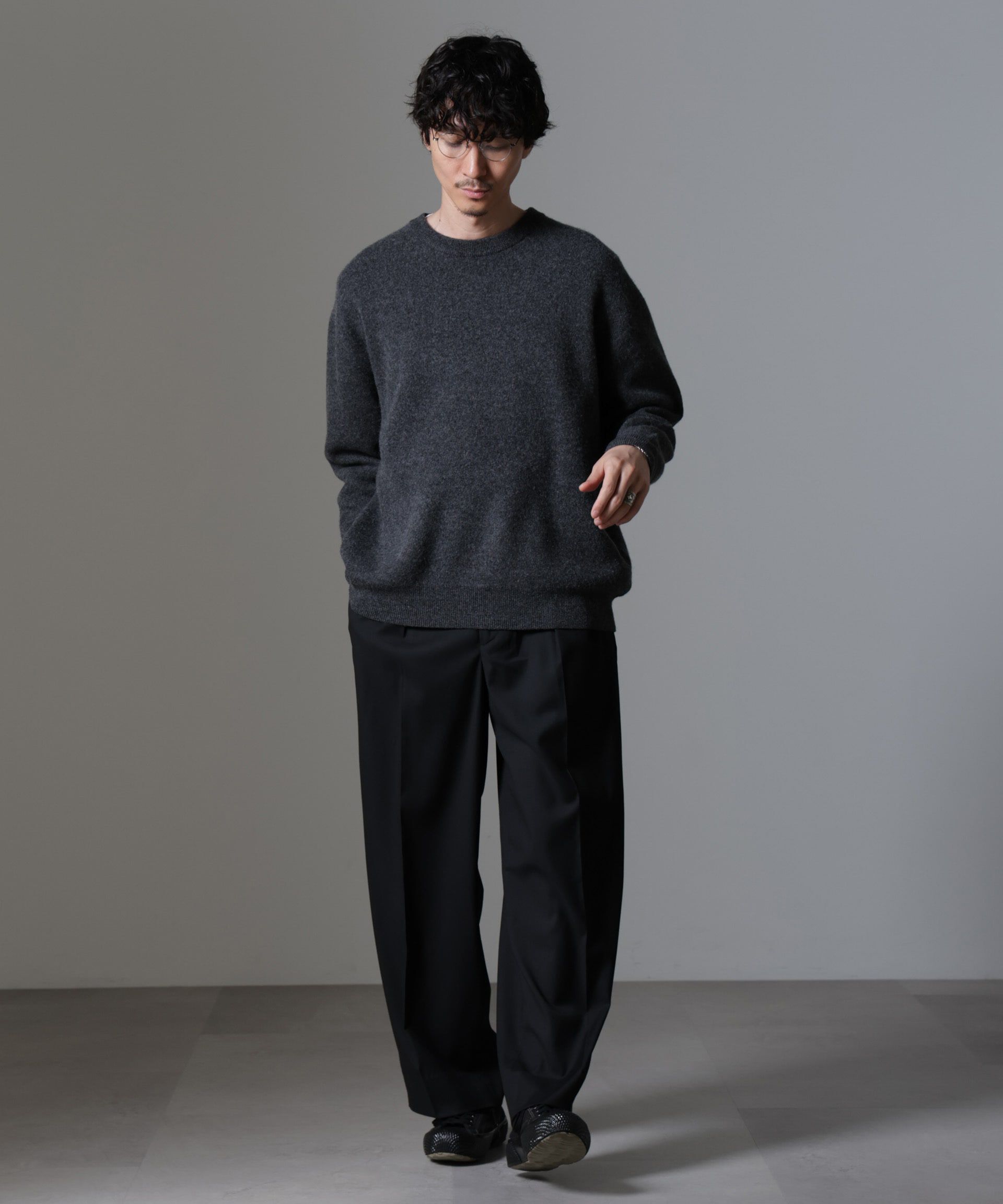 nano･universe「AQUA ウールカシミヤクルーネックプルオーバー」|ニット・セーター|