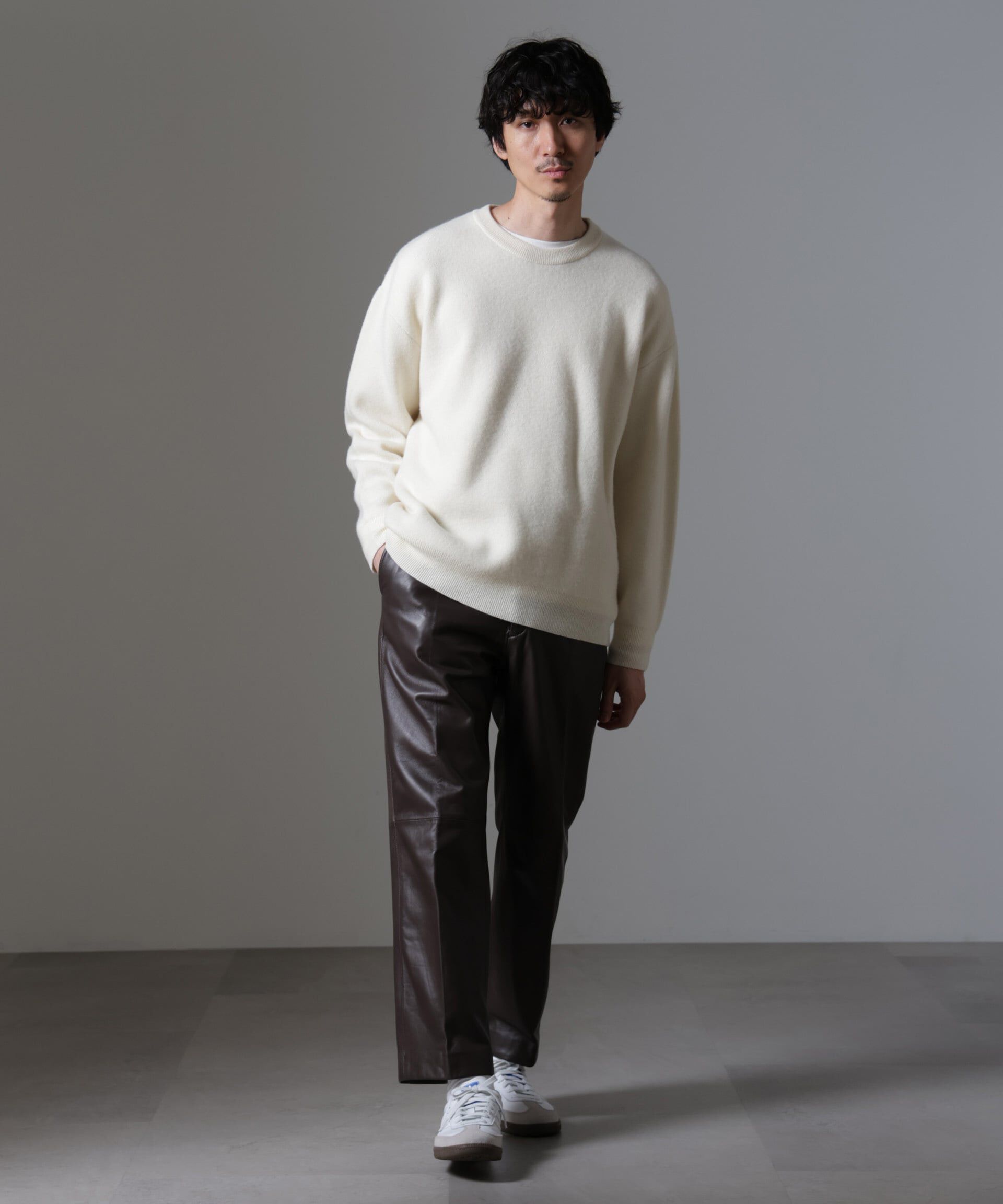 nano･universe「AQUA ウールカシミヤクルーネックプルオーバー」|ニット・セーター|