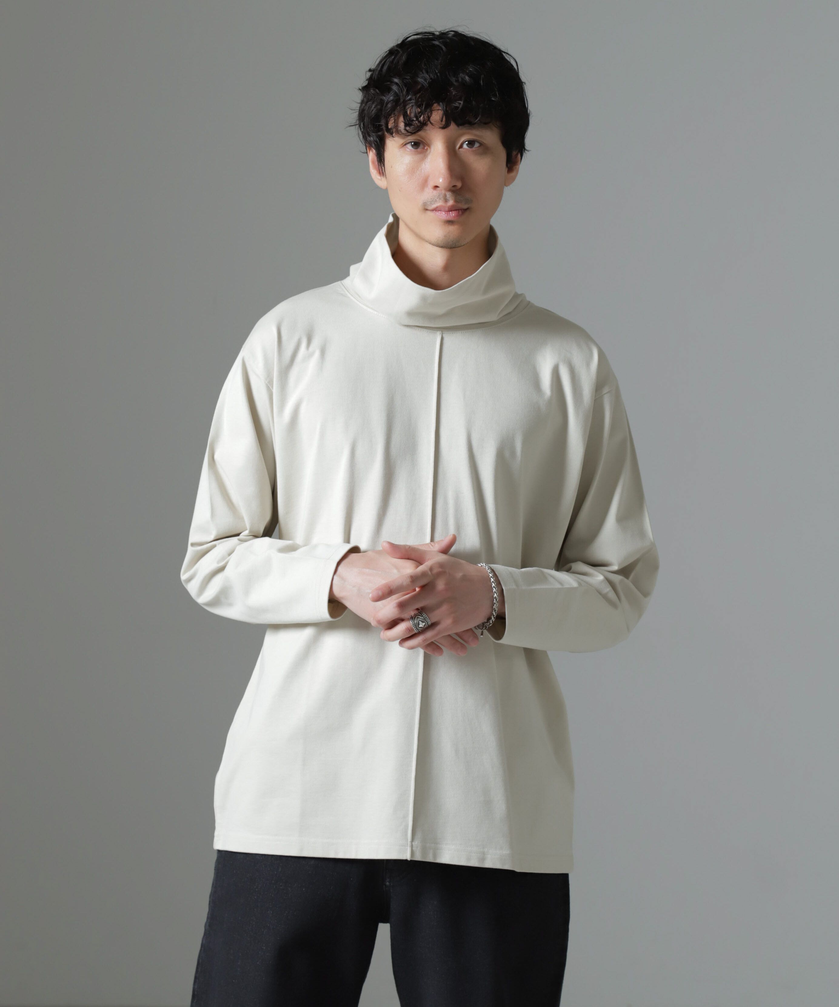 nano･universe「WEB限定/ボリュームハイネックプルオーバー 長袖」|Tシャツ・カットソー|