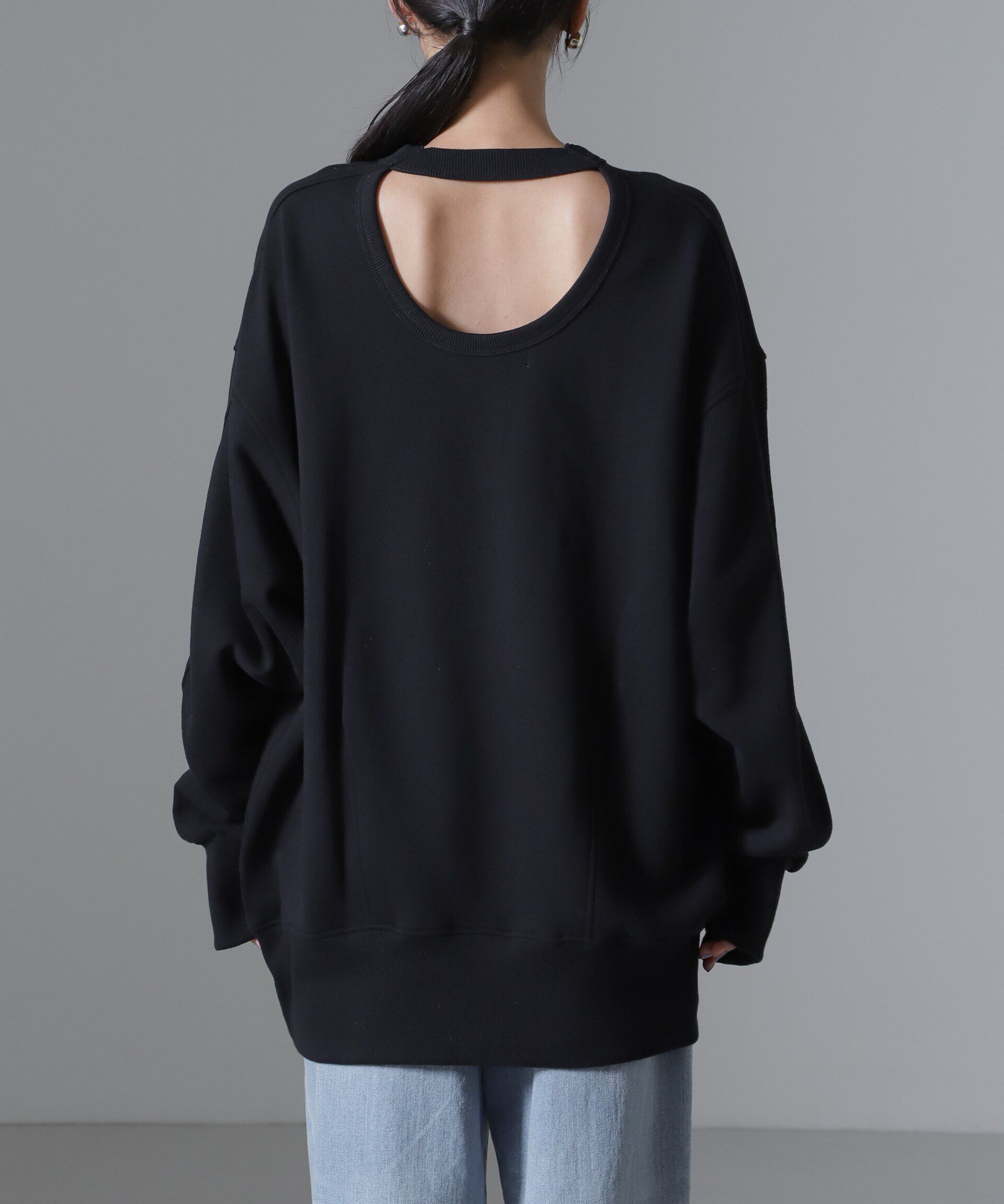 nano･universe「バックオープンディティール裏毛トップス」|Tシャツ・カットソー|