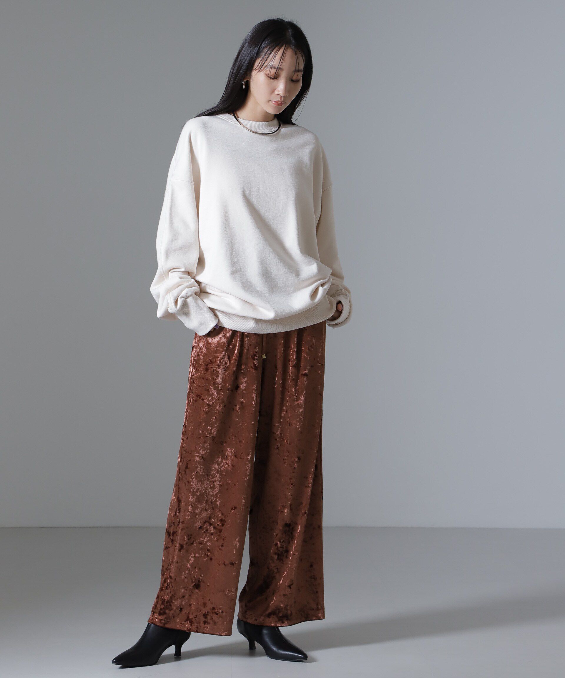 nano･universe「バックオープンディティール裏毛トップス」|Tシャツ・カットソー|