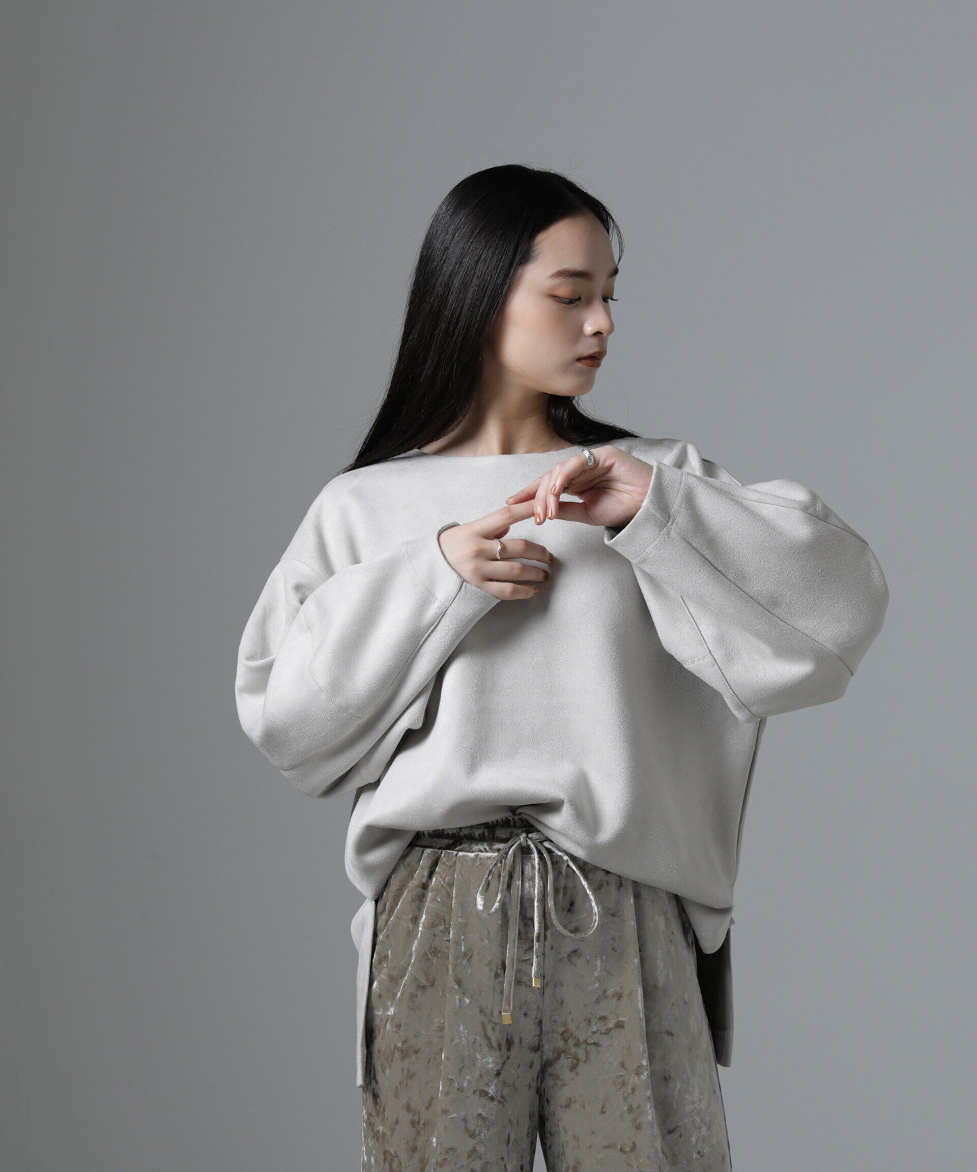 nano･universe「カットスエードプルオーバー(セットアップ可)」|Tシャツ・カットソー|