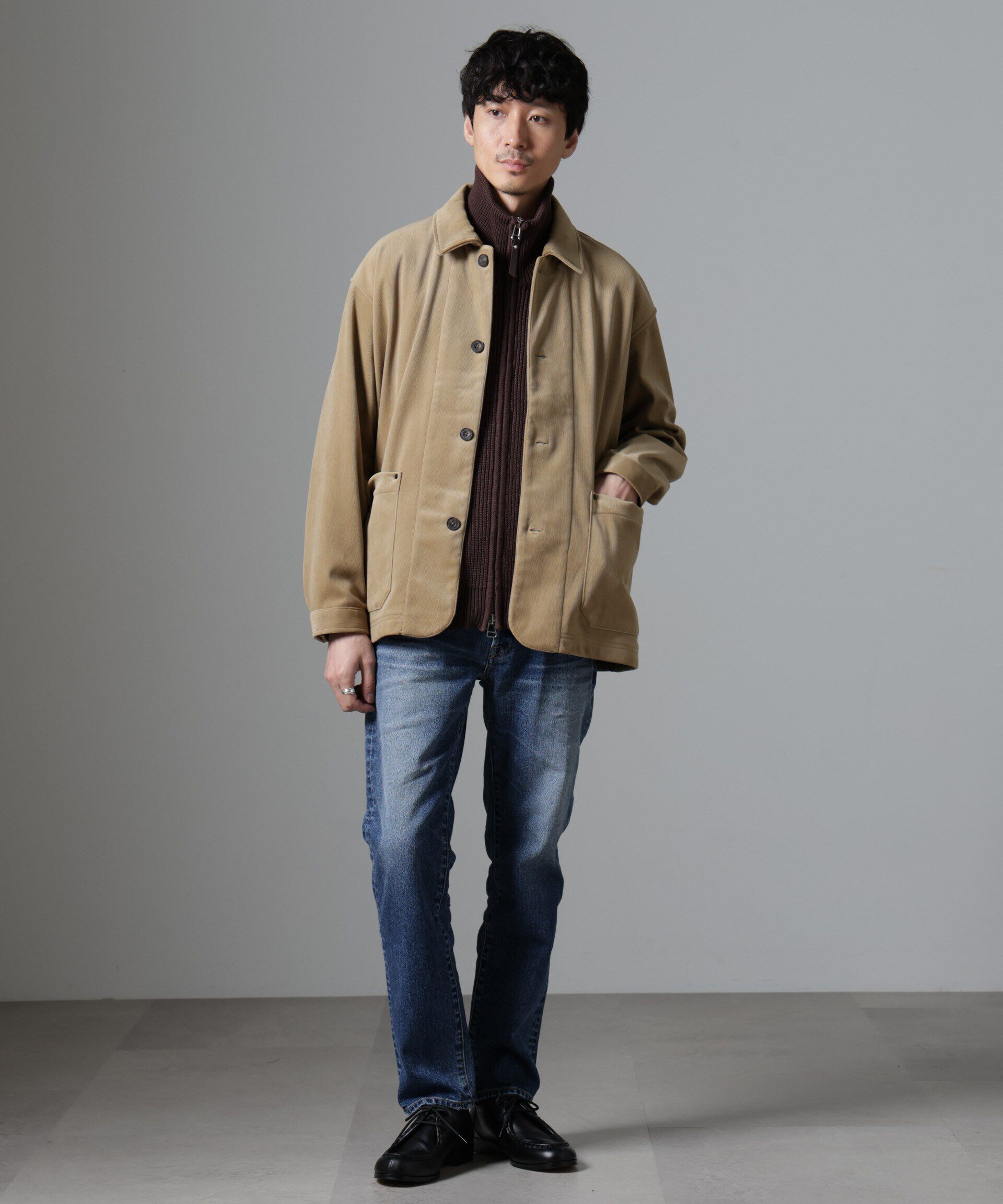 nano･universe「ボンディングコーデュロイカバーオール」|ブルゾン・スタジャン|