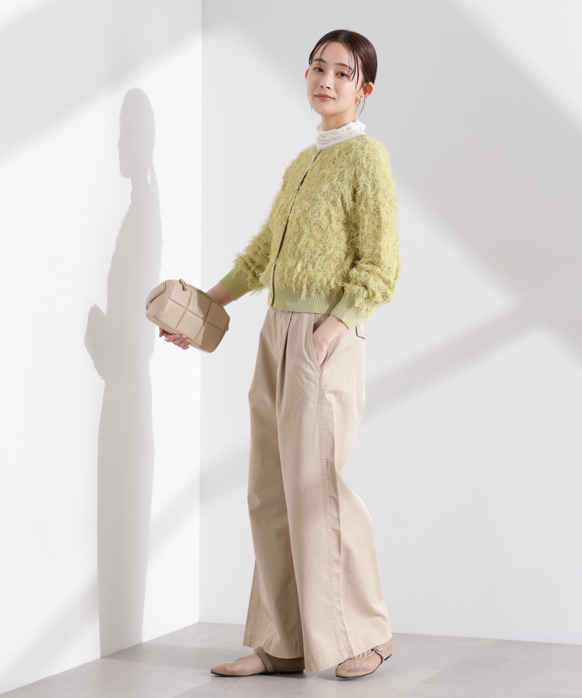 nano･universe「フリンジニットクルーネックカーディガン」|ニット・セーター|