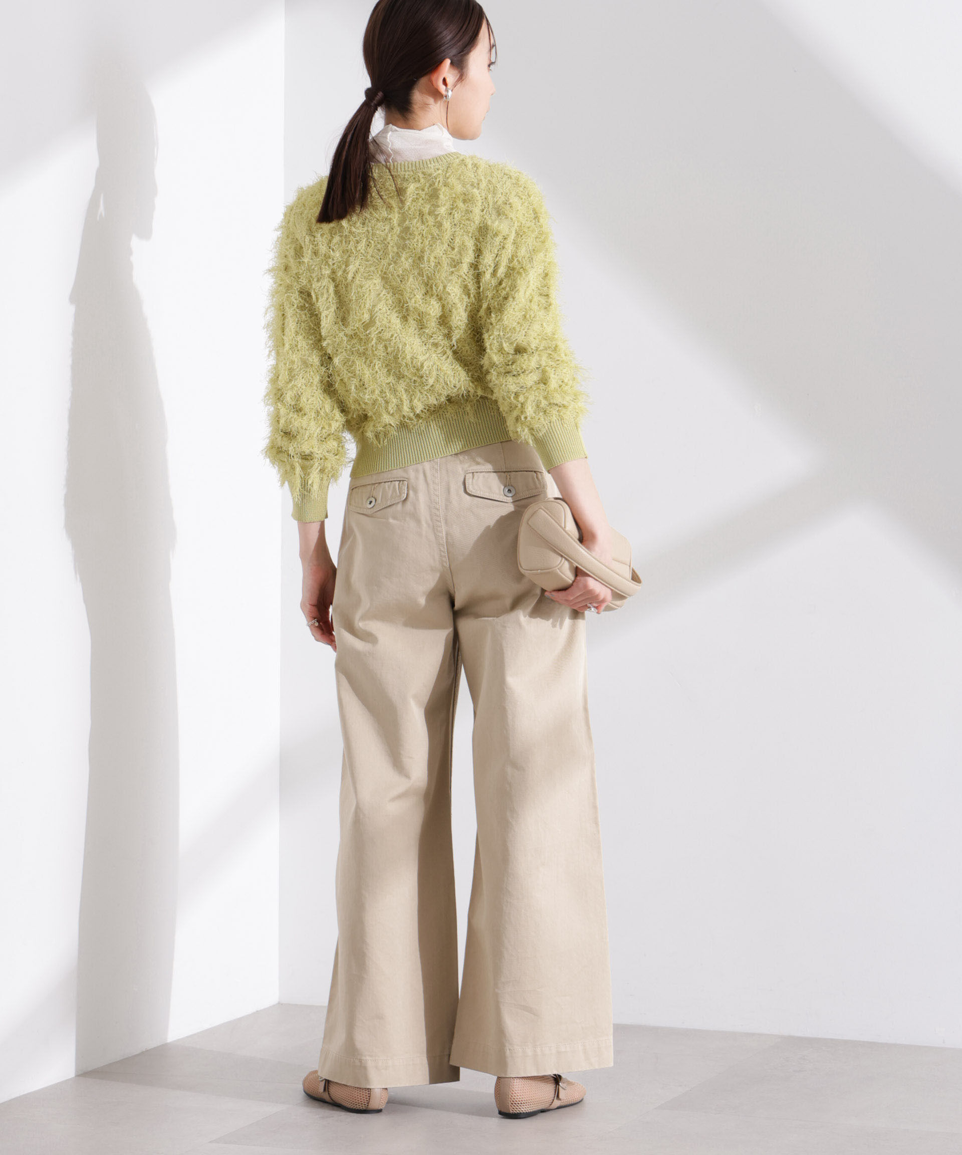 nano･universe「フリンジニットクルーネックカーディガン」|ニット・セーター|