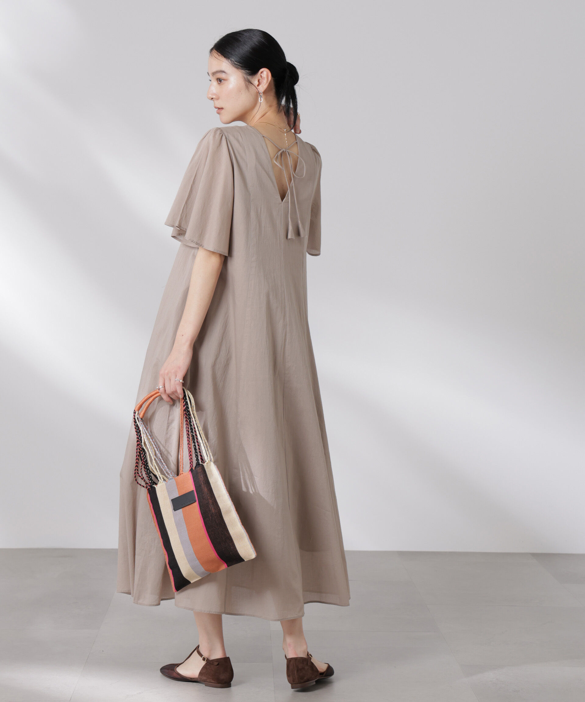 nano･universe「made in india コットンフレアワンピース」|ワンピース|グレージュ3