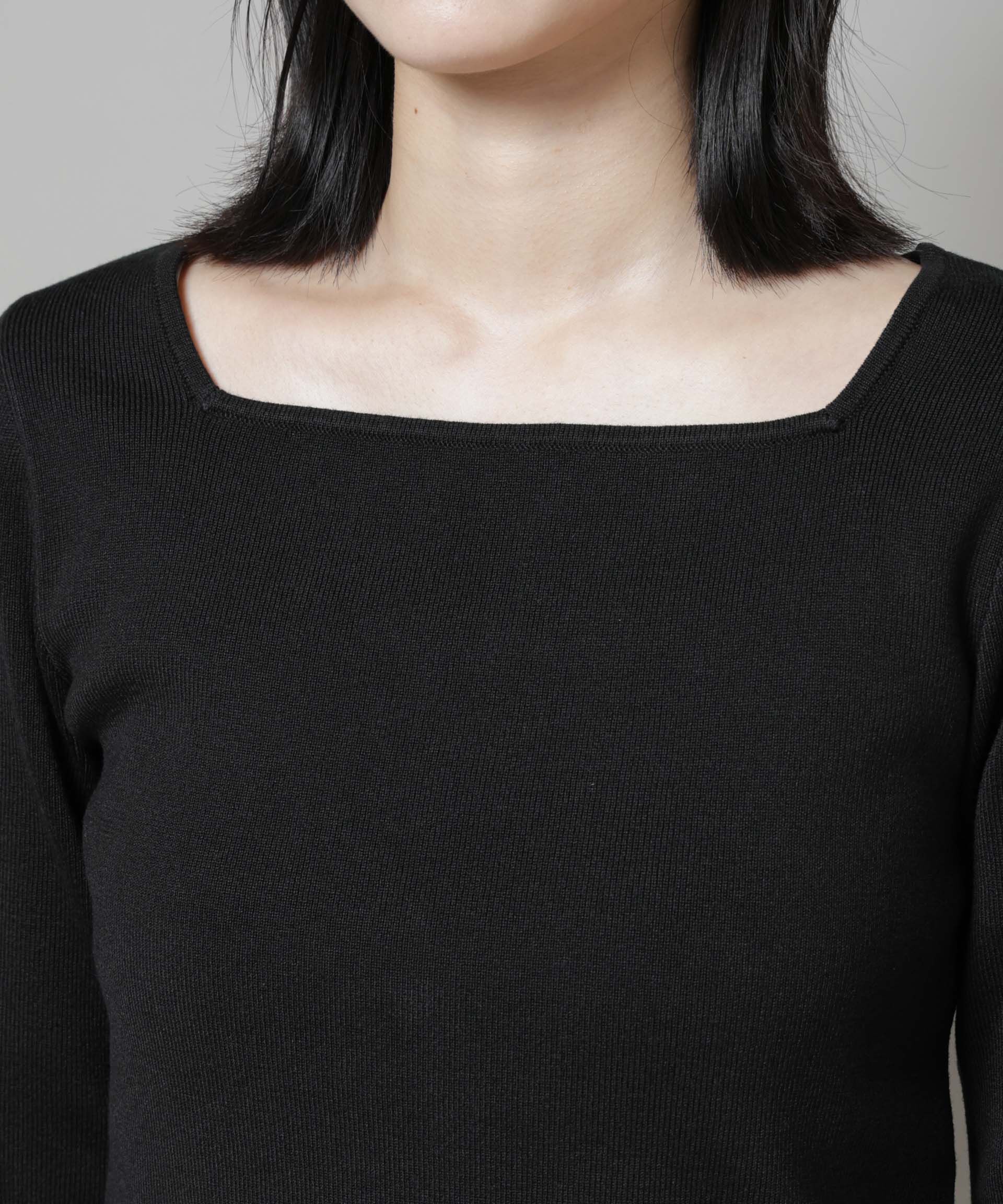 nano･universe「スクエア&ボートネック前後2wayニットプルオーバー」|ニット・セーター|