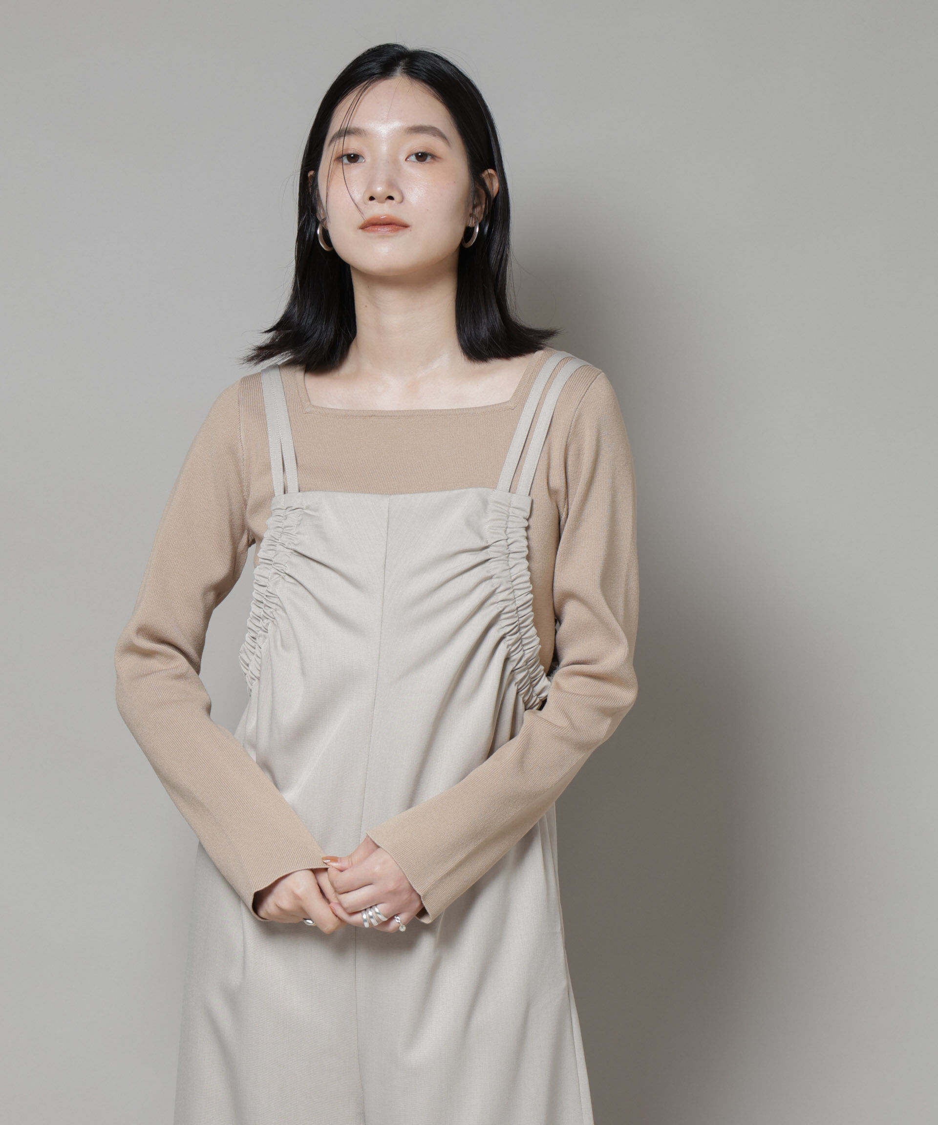 nano･universe「スクエア&ボートネック前後2wayニットプルオーバー」|ニット・セーター|