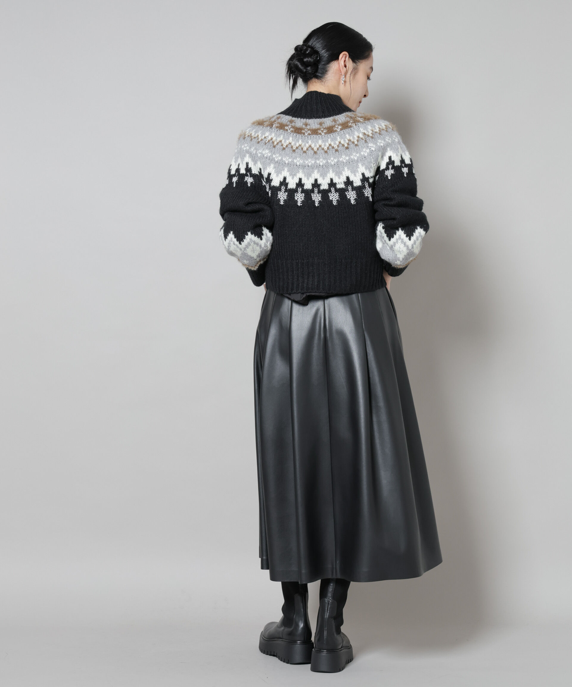 nano･universe「求心ショートzipカーディガン」|ニット・セーター|