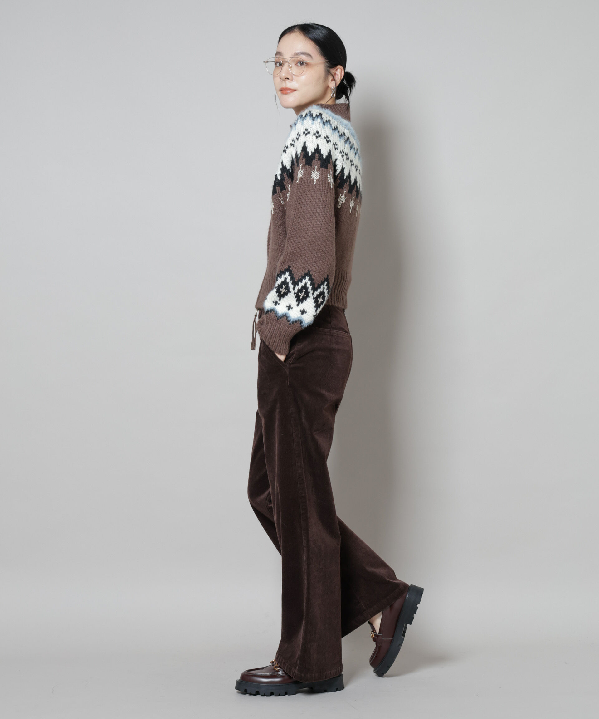 nano･universe「求心ショートzipカーディガン」|ニット・セーター|